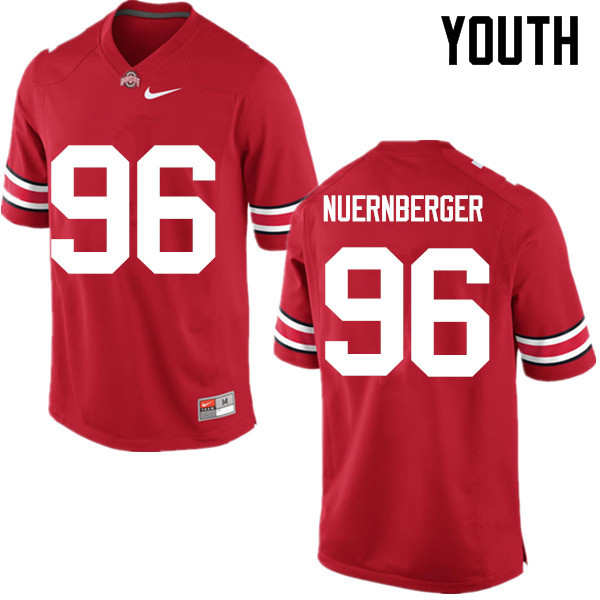 Youth Ohio State Buckeyes #96 Sean Nuernberger College Football Jerseys Game-Red